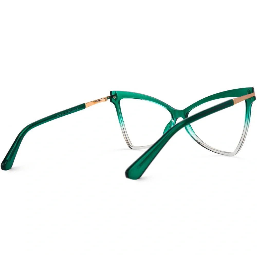 ZEELOOL-5.00 Prescription Kelly Green Ombré Large Frame Fashion Glasses